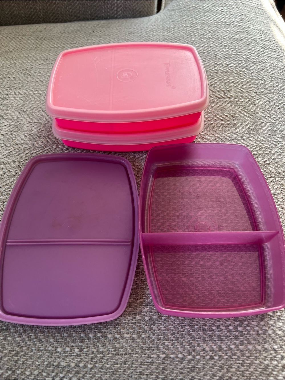 Tupperware divided lunch containers